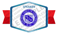 Speaker at the National Guild of Hypnotists Badge Sample
