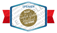 Speaker at the NGH Solid Gold Weekend Badge Sample
